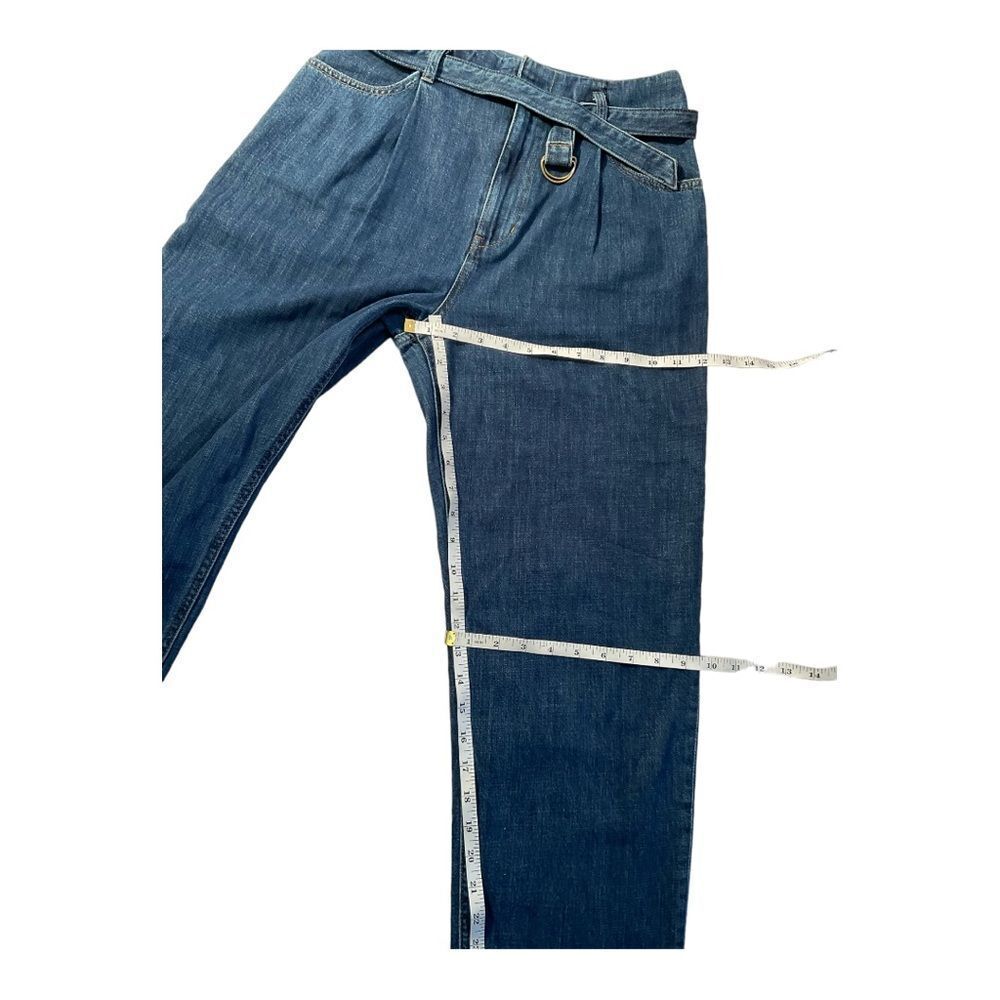 Uniqlo Women Jeans Size 25 Inch Blue High Rise Belted Paperbag Fit Denim - Picture 13 of 15